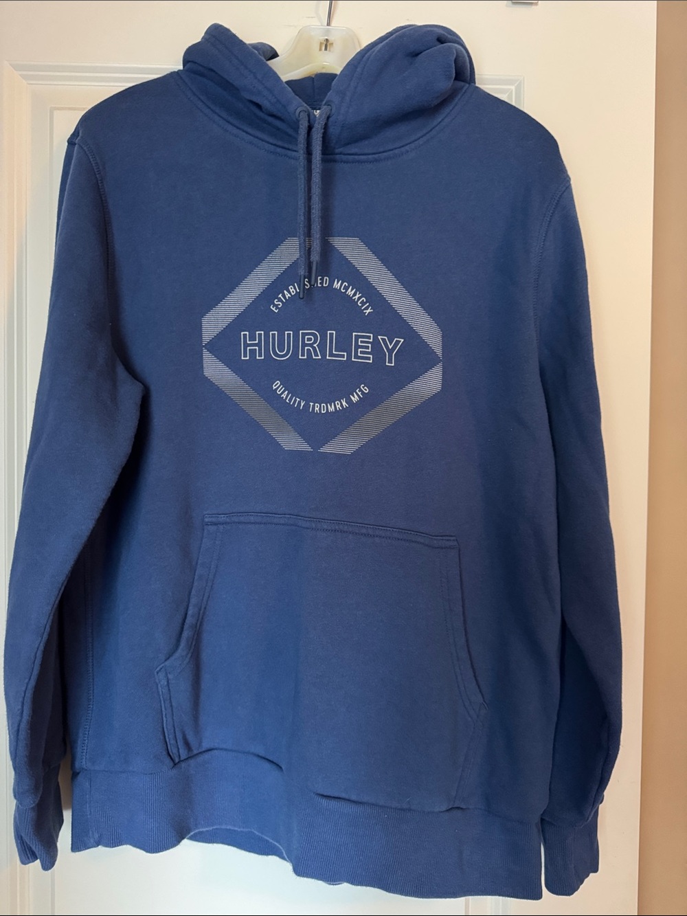 Hurley Men's Dark Blue Crewneck Hoodie with Logo